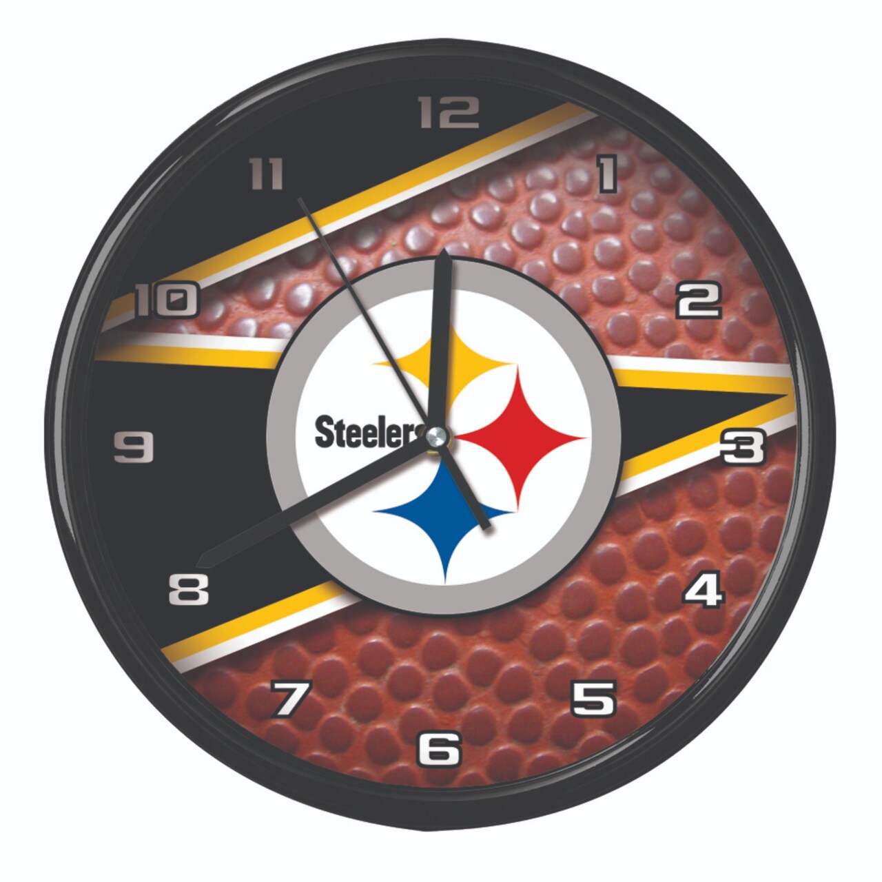 The Memory Company 11.5" Black and White NFL Pittsburgh Steelers Wall Clock